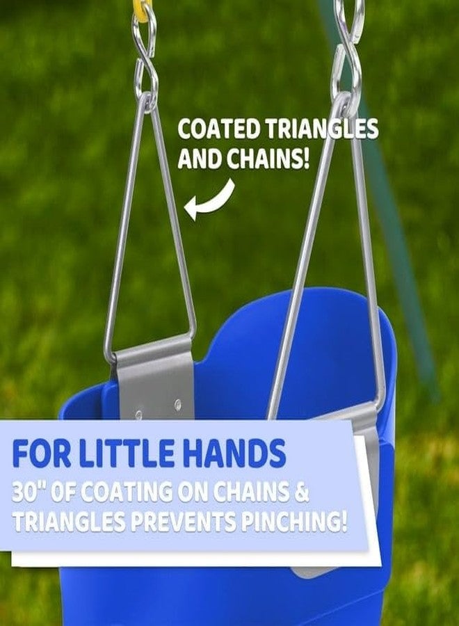 CHARMING TREASURES Heavy-Duty High Back Full Bucket Toddler Swing Seat for Kids-Seat Only, Easy Install Blue (Chain Not Included) - Image 3